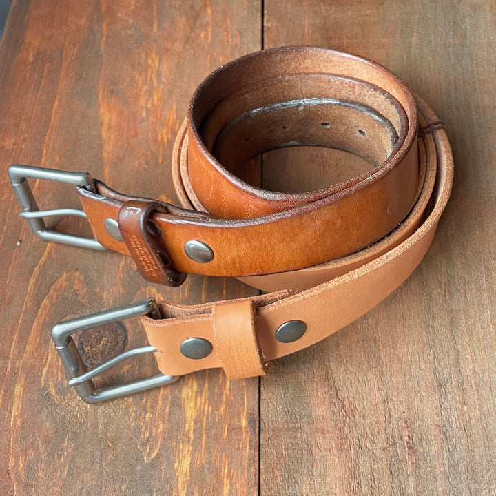 1.5" Natural Tan Leather Belt