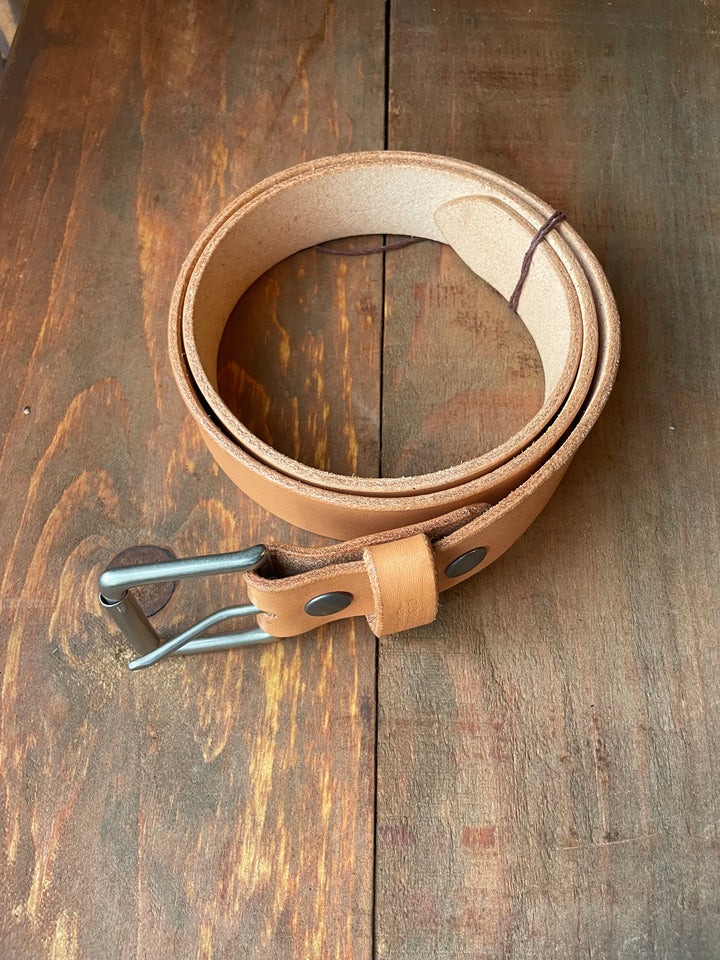 1.5" Natural Tan Leather Belt