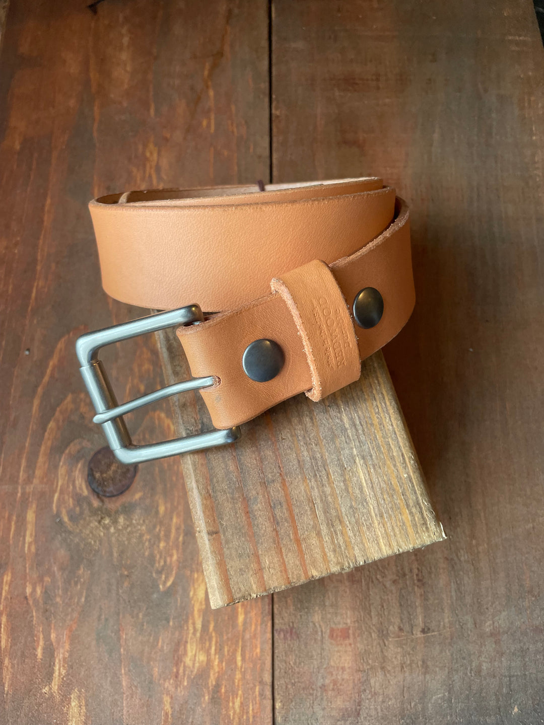 1.5" Natural Tan Leather Belt